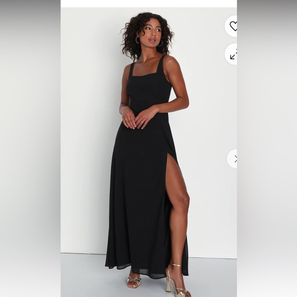 NWT XL Black Remarkable Arrival Full- length Dress Lulus - Picture 1 of 4